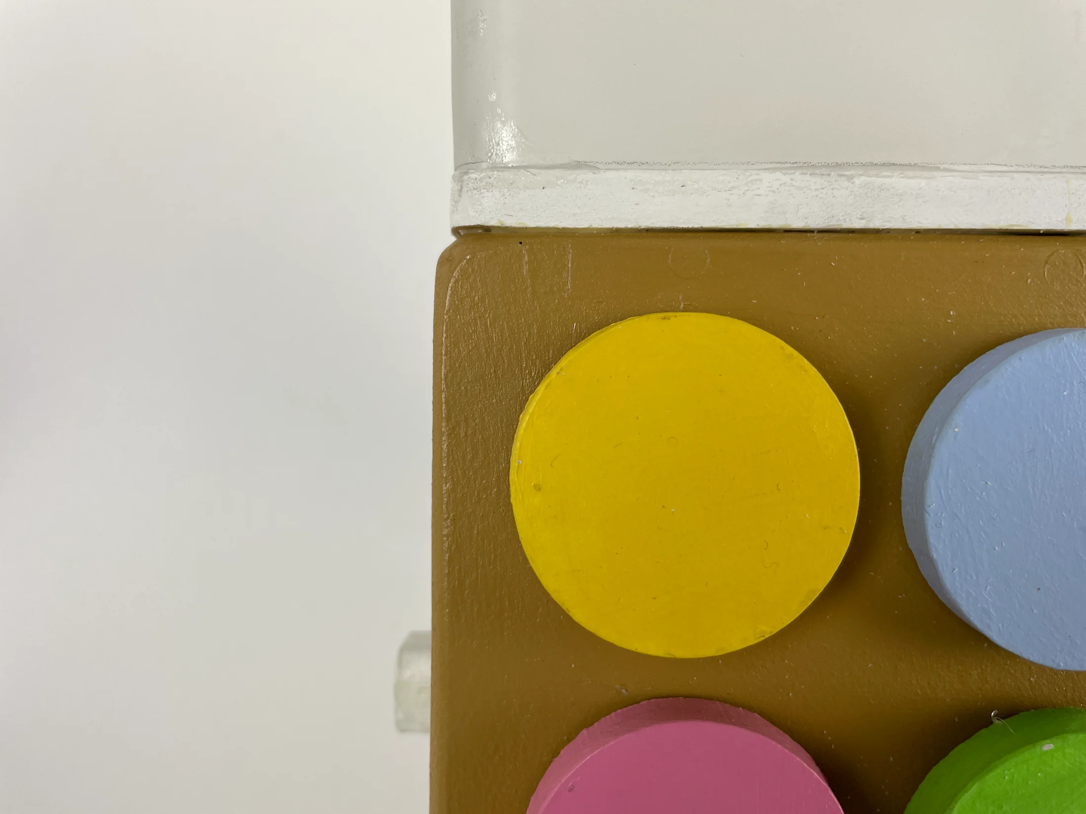 Detail of the NeoPixel glow through the sandblasted glass diffuser cap