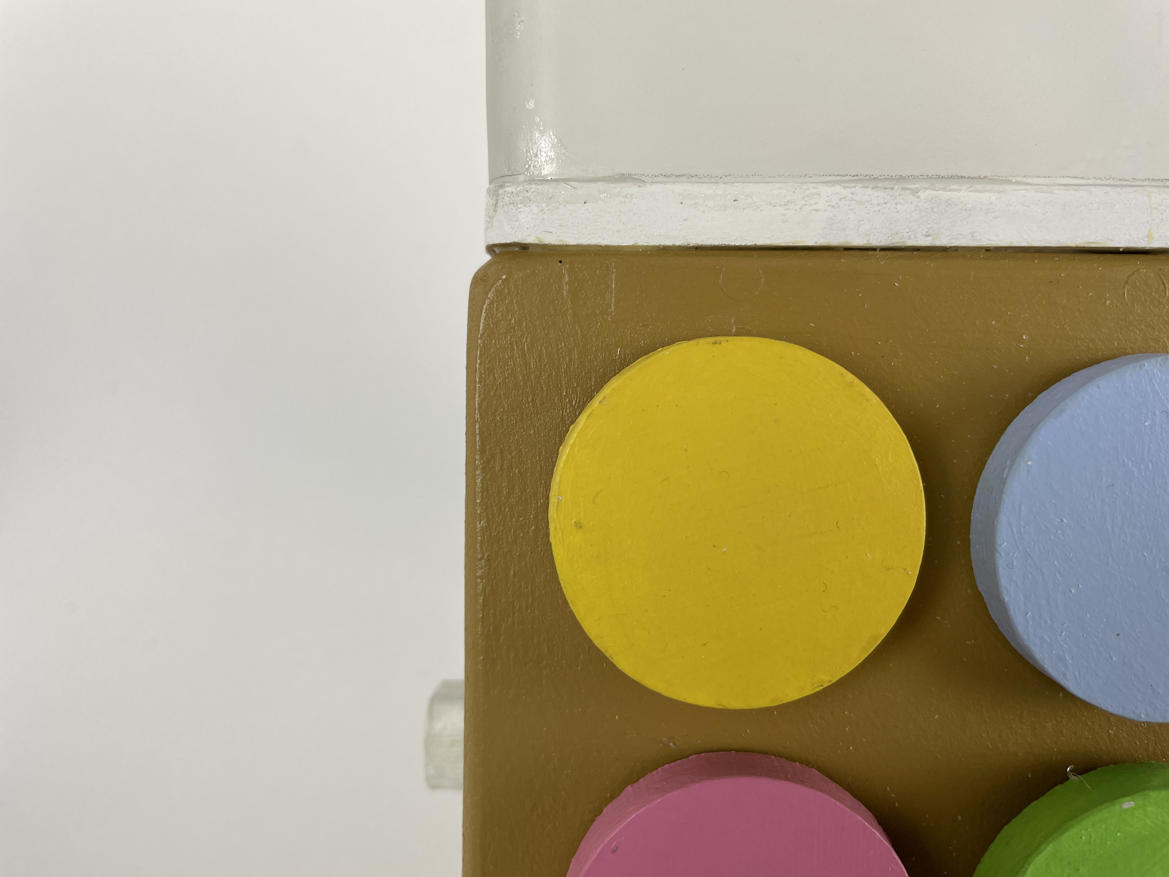 Detail of the NeoPixel glow through the sandblasted glass diffuser cap